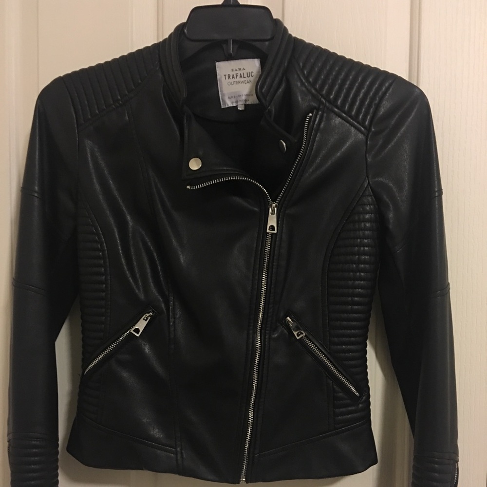 Zara faux leather jacket small